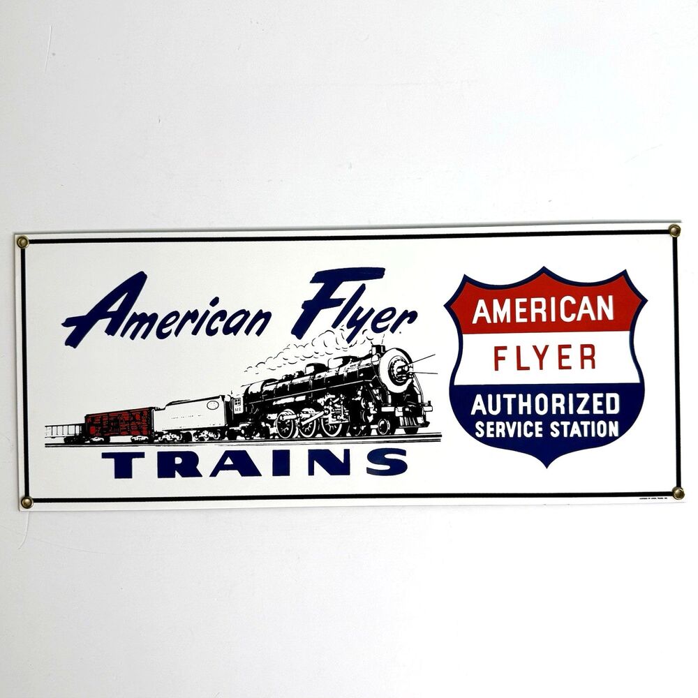 American Flyer Trains ANDE ROONEY Porcelain Enamel Reproduction Sign 7.5" x 18"